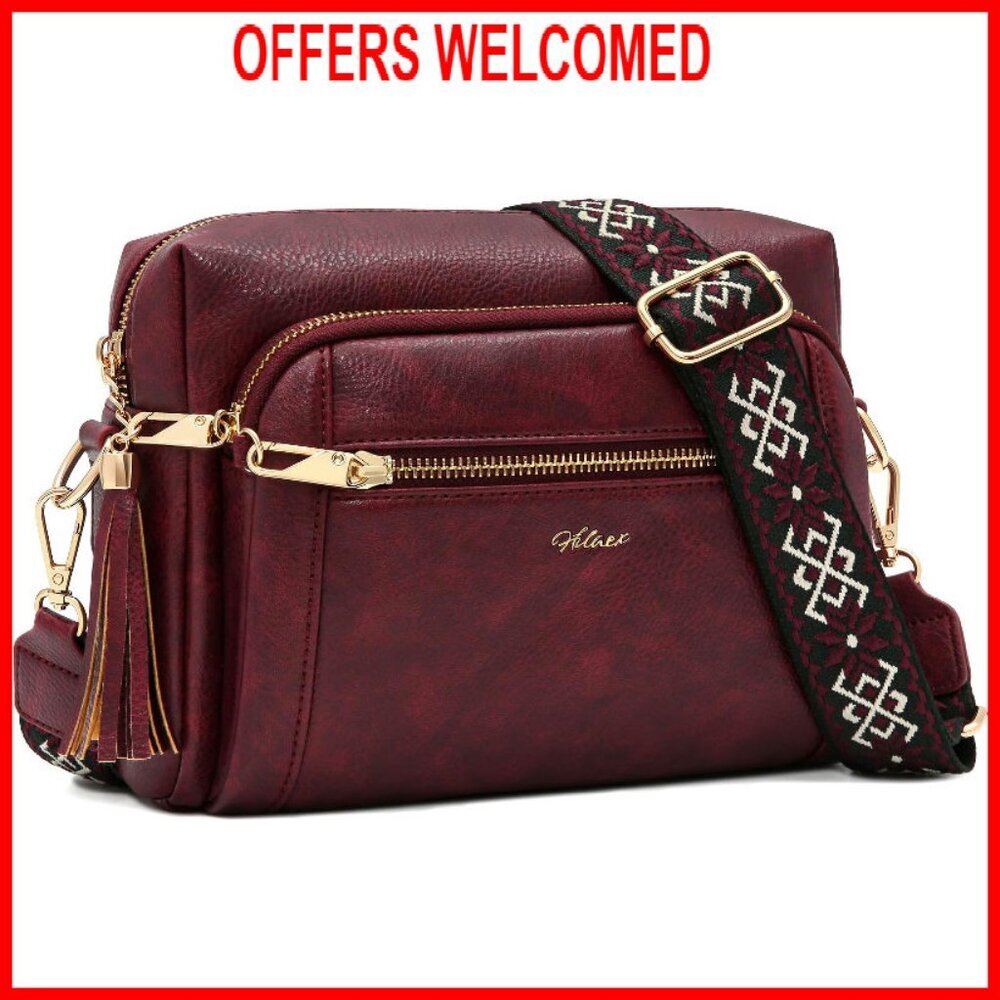Small Faux Leather Crossbody Bag Anti-Theft Multi Compartment Adjustable Strap